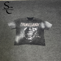 T-shirts surdimensionnés pour hommes personnalisés avec effet délavé, tissu 100% coton et col rond, manches courtes, meilleur style streetwear.