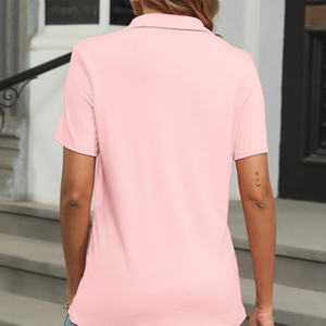 OEM Custom Breathable Lightweight Polo Shirts for Ladies Custom Color And Design Polo Shirt V Neck Golf Wear <b>Women's</b> Polo Shirt - Product Image 2