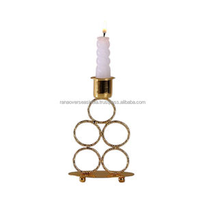 เชิงเทียนโลหะดีไซน์แหวนสุดคลาสสิกหรูหราพร้อมทองสำหรับงานแต่งงานและงานพิเศษมีให้เลือกหลากหลายสไตล์ - Product Image 3