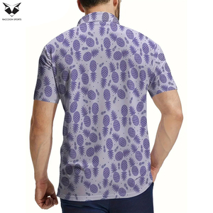 เสื้อโปโลผู้ชายไซส์ใหญ่ แขนสั้น พิมพ์ลายสับปะรดสุดเท่ สีม่วง สินค้าขายดีอันดับต้นๆ - Product Image 2