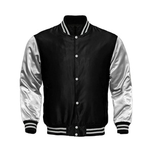 Custom Embroidered 100% Polyester Satin Baseball Jacket College Letterman Varsity Bomber Canvas Custom Satin Baseball Satin - Product Image 3