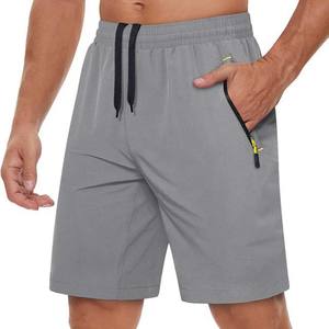 Shorts de sport respirants pour hommes, légers et confortables, parfaits pour les entraînements quotidiens et la course à pied, gris, fermeture éclair, coton - Product Image 1