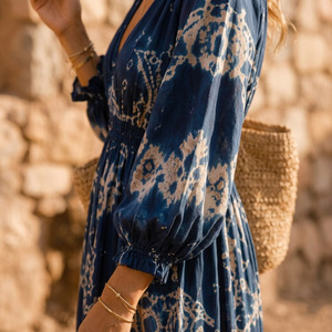 Custom Boho <b>Dress</b> Breathable Vicose Rayon Woven Fabric Soft Touch Anti Pilling Design - Product Image 5