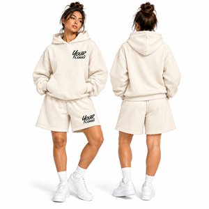 New Arrival Women's Casual Short Hoodie Windproof Activewear Gym Workout Sports Hoodie Short Set Streetwear <b>Warmer</b> Women Sets - Product Image 6
