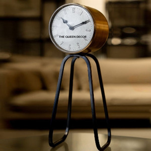 Top Elegant Designed Steel Metal Gold Finished Hotel And Office Desktop Tabletop Decoration Handmade Table <b>Clock</b> - Product Image 4