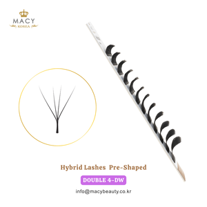 Pestañas Híbridas Preformadas Dobles 4-DW DIY Lash MACY BEAUTY KOREA Extensiones de Pestañas Premium al por Mayor Pestañas Personalizadas Negras - Product Image 3