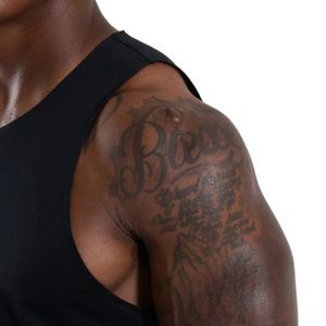 Mens 100% Polyester Casual Gym Tank Top Sleeveless Workout <b>Stringer</b> <b>Vest</b> Custom Logo Fitness Training Athletic Muscle Shirt - Product Image 5