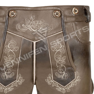 Dernier design – Short bavarois pour homme en cuir de vachette véritable, taille haute, respirant et écologique, style vintage - Product Image 3