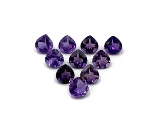 Natural African Amethyst Heart Cut Shape Loose Gemstone Mixed Sizes, Purple Semi-Precious Stone for Jewelry Making - Product Image 2