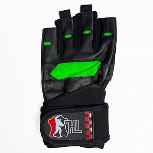 Gants de sport respirants pour hommes et femmes, pour entraînement, tractions, musculation, en PU, demi-doigts, avec support de poignet réglable - Product Image 5