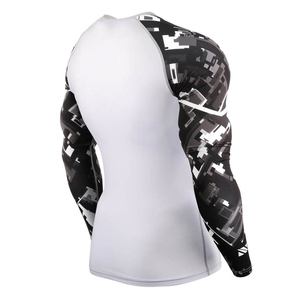 Gym Training Wear Youth Compression Base Layer Skin Fitted Quick Dry Printed Shirts Long Sleeve Grappling MMA BJJ Men Rash Guard - Product Image 2