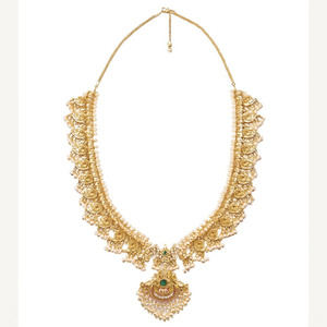 Jewelemarket 10575437PGR Fine Jewelry Set Pota Stone and Pearl Double Necklace with Gold Plating for Bridal Occasions Parties - Product Image 2