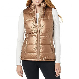 Loss Fit <b>Sleeveless</b> <b>Jacket</b> Warm Winter Reversible Outerwear Customized <b>Women</b> Knitted Waterproof Puffer Vest Casual Stand Collar - Product Image 1