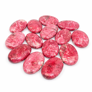Pierre de Thulite Ovale Naturelle Polie à la Main, Pierre Précieuse Rose, Cristal à Image Gravée Plate, Méditation, Reiki, Guérison Énergétique des Chakras - Product Image 1
