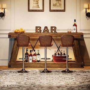 Mesa Consola Estilo Rústico con Acabado en Madera y Diseño de Soporte Metálico en X, Mueble Grande para Entrada - Product Image 4