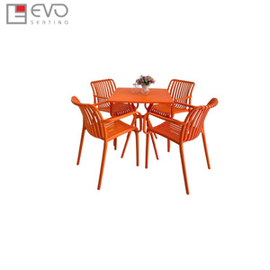 Modern Plastic <b>Folding</b> <b>Table</b> Set for Cafes Restaurants and Outdoor <b>Dining</b> Areas with Durable Space Saving Design - Product Image 5