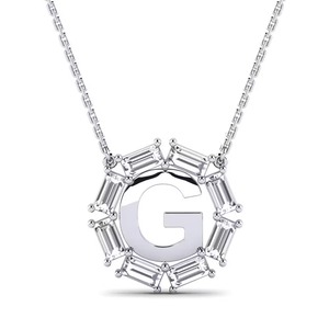 Pendentif lettre élégant en argent et moissanite plaqué, design unique avec breloque en cristal, style hip-hop, bijou unisexe. - Product Image 1