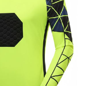 Camiseta de Portero de Fútbol Unisex de Manga Larga, Cuello en V, Estampado Geométrico por Transferencia de Calor, Poliéster que Absorbe la Humedad, Corte Regular para Adultos - Product Image 3