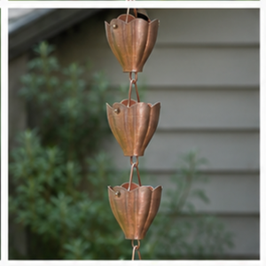 โซ่ทองแดงแขวนตกแต่งสวนสองชั้น สไตล์เรียบง่าย อลูมิเนียมตกแต่งน้ำไหล - Product Image 5