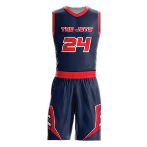 Uniforme de Baloncesto de la Mejor Calidad, 100% Poliéster, Hecho a Medida con Nuevo Diseño y Característica Transpirable para Uniformes Deportivos - Product Image 1