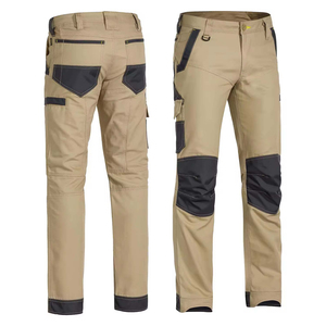 Pantalones de seguridad reflectantes de alta visibilidad negros con rayas verde lima y múltiples bolsillos para ropa de trabajo - Product Image 3