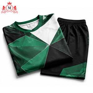 Ensemble de maillot et short de football pour homme, vert, noir et blanc, sublimation, polyester respirant, uniforme de football pour adulte - Product Image 5