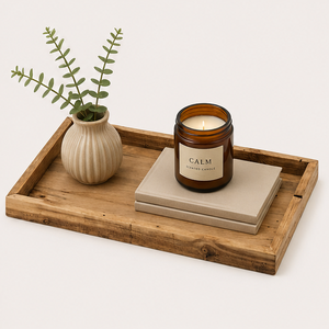 Wholesale Handmade Rustic Rectangle Wooden Serving Tray Eco-Friendly Solid <b>Pine</b> Wood Decorative Tray For Home And Hotel Decor - Product Image 4
