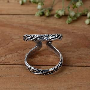 SHYAM JEWELRS Handmade 925 Sterling Silver Luxury Unisex Flower Arthritis Splint <b>Ring</b>-<b>Adjustable</b> PIP/DIP Joint Support - Product Image 1