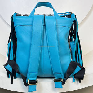 2025 personnalisé usine usiné à la main en cuir à carreaux sac à dos organisateur de couches à la mode pour maman sac avec stockage Portable - Product Image 5