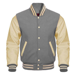 แจ็คเก็ตเบสบอลแขนยาวหลากสีแบบกำหนดเอง แจ็คเก็ตหนังแขนขนแกะสีต่างๆ สตรีทแวร์ ปักลายเชนีล แจ็คเก็ตผู้ชาย - Product Image 3