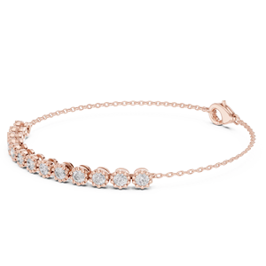 AFFORDABLE LAB GROWN CUT DIAMOND RHODIUM PLATED LUXURY BRACELET SET 18KT <b>SOLID</b> ROSE <b>GOLD</b> CERTIFIED DAILY OFFICE WEAR WEDDING - Product Image 1