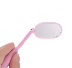 Handheld <b>Lighted</b> Gold-Plated Eyelash Beauty <b>Mirror</b> Portable Stainless Steel Inspection Tool for Salon <b>Makeup</b> and Lash Extension - Product Image 2