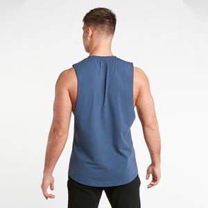 Débardeur Homme Été 2026 Personnalisé en Coton Lavé Tricoté Uni, Anti-Transpiration et Séchage Rapide, avec Épaules Tombantes - Product Image 2