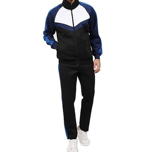 Survêtement pour homme à blocs de couleur, manches longues, fermeture éclair, poches latérales, respirant, en polyester, style sportif, pour l'automne - Product Image 2