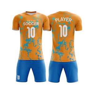 Tenue de football professionnelle 100% polyester à manches courtes, légère, respirante, maillots personnalisés, ensemble d'équipe, vêtements de football - Product Image 5