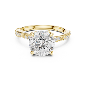 Anillos de diamantes Anillo de compromiso Oro sólido de 14K Diamante cultivado en laboratorio de 2.5 CT Corte brillante redondo Colección de joyería de diamantes - Product Image 1