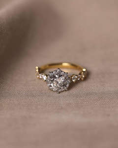 Igi/gia แล็บตัดเพชรวินเทจ14K สีเหลืองแหวนแต่งงาน/งานหมั้นใส่ได้ทั้งชายและหญิงสีขาวทองคุณภาพดีสำหรับงานปาร์ตี้ครบรอบ-คุ้มค่า - Product Image 1