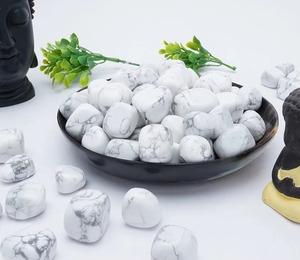Piedras de Mármol Blanco Pulido de Forma Ovalada, Decoración para el Hogar, Artesanía Feng Shui, Ecológicas - Product Image 1