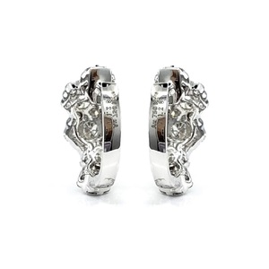 Bijoux d'usine directe de Chine, nouveau style, or blanc massif 18 carats, véritable diamant, coupe brillante vintage, boucles d'oreilles créoles, fête de mariage - Product Image 3