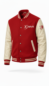 Veste décontractée professionnelle de style américain avec manches en cuir et patchs brodés, modèle Letterman - Product Image 2