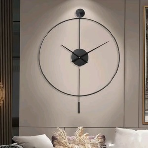 Horloge murale rectangulaire minimaliste en fer, mouvement mécanique, affichage à aiguilles, finition noire, décoration moderne pour la maison, sonnerie horaire - Product Image 5