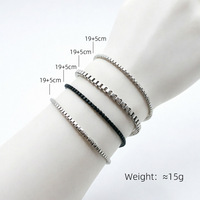 Ensemble de bracelets multicouches superposés géométriques exagérés style punk ouvert avec perles CCB, pour femme, été, style euro-américain transfrontalier