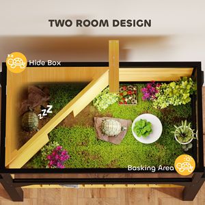 Casetta per Tartarughe in Legno Massello per Razze Medie e Piccole, Moderna Cuccia per Interni ed Esterni per Ricci, con Imballaggio in Scatola - Product Image 2