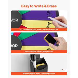 Rueda de Premios de 24 Ranuras con Soporte, Borrado en Seco, para Fiestas y Ferias Comerciales, Fácil de Montar, 14 Ranuras, 6 Colores, 2 Marcadores, Ruleta de la Fortuna - Product Image 4