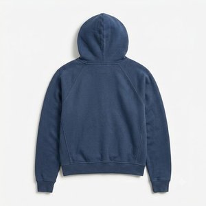 Sudadera con Capucha Azul para Mujer, con Logotipo Personalizado al por Mayor, de Color Sólido, de Algodón y Felpa, de Manga Larga, para Otoño, con Bolsillos, Corte Regular - Product Image 5