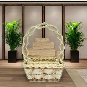 Eco-friendly Square Rattan & Bamboo Woven <b>Basket</b> Multi-purpose Decor for Flowers Fruits <b>Eggs</b> and Accessories - Product Image 6