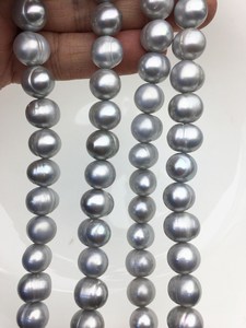 Perlas de Agua Dulce Grises AA Plus de 10-11mm, Forma de Patata, Alto Brillo, Hebra Suelta para Fabricación de Joyería, Venta al Por Mayor, Tendencia - Product Image 3