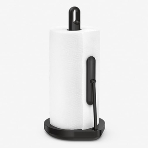 Modern Matte Black Metal Paper Towel Holder For Kitchen Proof Stainless Steel <b>Standing</b> Kitchen Roll Holder With <b>Weighted</b> Base - Product Image 5