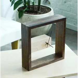 Modern Yellow Frame Table <b>Clock</b> White Face Black Numerals Red Second Hand Minimalist Bright Contemporary Stylish Functional Time - Product Image 3