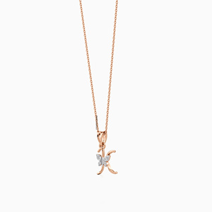 Colgante Vintage de Lujo con Inicial K y Mariposa, con Diamante Cultivado en Laboratorio, para Mujer, en Oro de 10K, 14K, 18K, Plata 925, 935 - Product Image 3